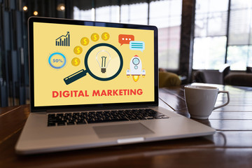 DIGITAL MARKETING new startup project MILLENNIALS Business team hands at work with financial reports and a laptop