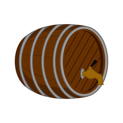 Isolated wooden beer barrel icon