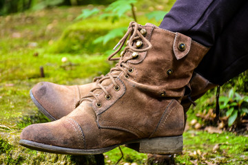Leather boots