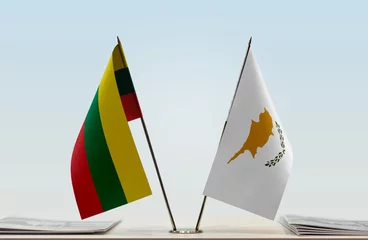 Foto op Canvas Two flags of Lithuania and Cyprus © Oleksandr