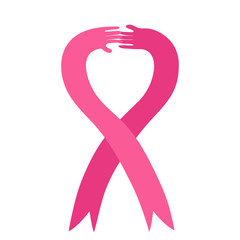 Arms forming the pink ribbon, breast cancer