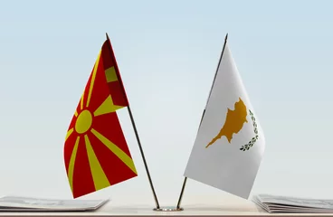 Foto op Canvas Two flags of Macedonia and Cyprus © Oleksandr