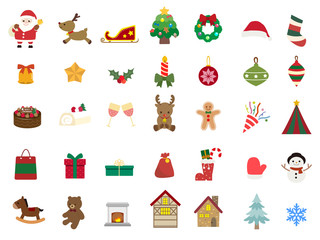 かわいいクリスマスのアイコン素材
