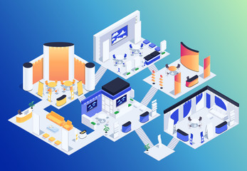 Isometric exhibition hall.