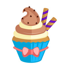 Isolated colored cupcake icon