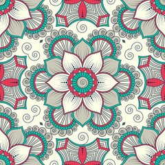 Hand drawn ornamental seamless pattern