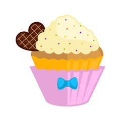 Isolated colored cupcake icon