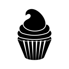 Isolated cupcake silhouette icon