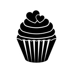 Isolated cupcake silhouette icon