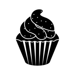 Isolated cupcake silhouette icon