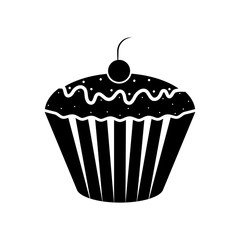 Isolated cupcake silhouette icon