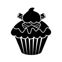 Isolated cupcake silhouette icon