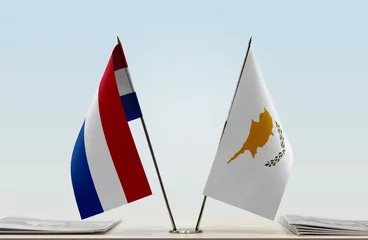 Foto op Canvas Two flags of Netherlands and Cyprus © Oleksandr