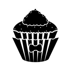 Isolated cupcake silhouette icon