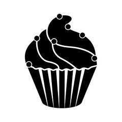 Isolated cupcake silhouette icon