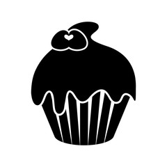 Isolated cupcake silhouette icon