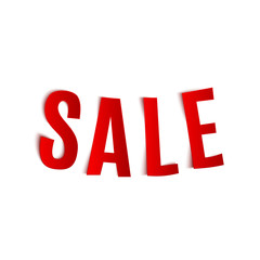 Sale advertisement, realistic paper text banner, vector illustration © paw