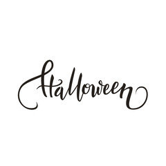 Halloween brush pen lettering calligraphy, handwritten text, vector illustration
