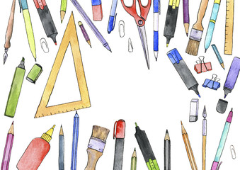 watercolor artistic workspace