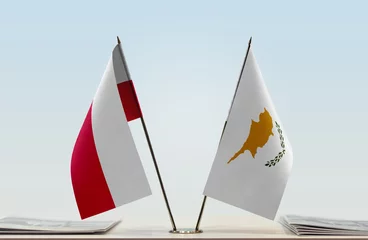 Foto op Canvas Two flags of Poland and Cyprus © Oleksandr