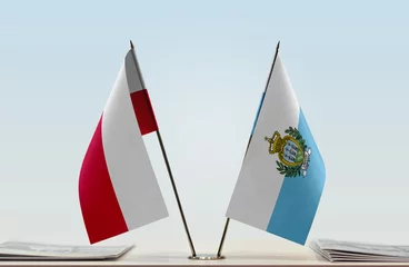 Foto op Canvas Two flags of Poland and San Marino © Oleksandr
