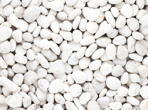 White pebbles stone texture and background 