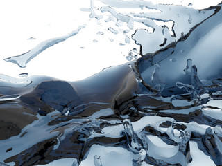 Fototapeta na wymiar Splashing blue sparkling pure water. Abstract nature background