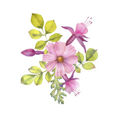 watercolor drawing flowers