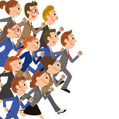 集団で走る会社員