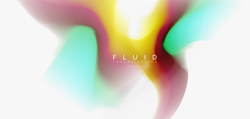 Color flowing wave, trendy liquid design template