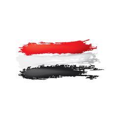 Yemeni flag, vector illustration on a white background