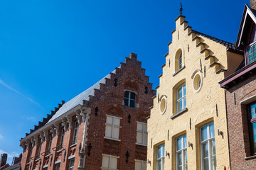 Fototapeta premium Houses representative of the traditional architecture of the historical Bruges town