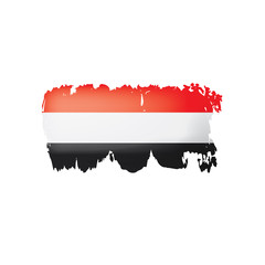 Yemeni flag, vector illustration on a white background