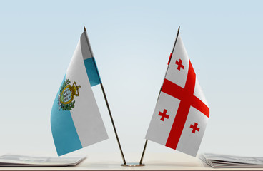 Two flags of San Marino and Georgia