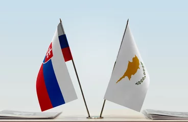 Foto op Canvas Two flags of Slovakia and Cyprus © Oleksandr