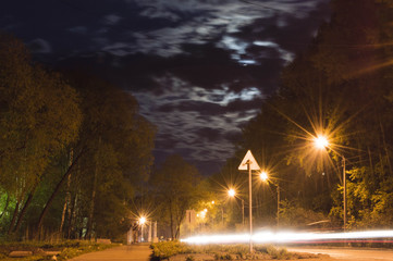 проезжая часть ночью