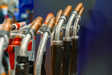 A lot of welding torches.