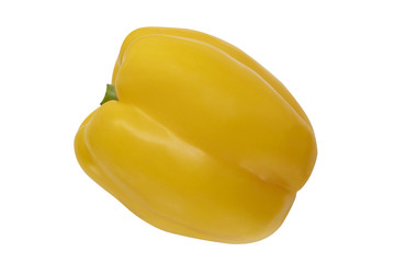Yellow bell chilli isolated on white background with clipping path