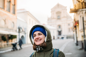 Vilnius, Lithuania. Young Beautiful Pretty Caucasian Girl Woman 