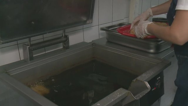 pies are fried in boiling oil