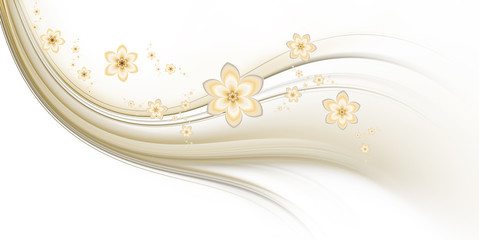 Abstract floral background. Wave with flowers