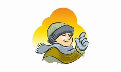 child in winter afternoon