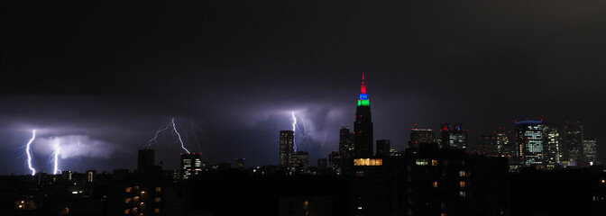 新宿方面の雷光