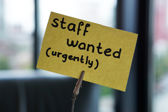 Staff wanted urgently written