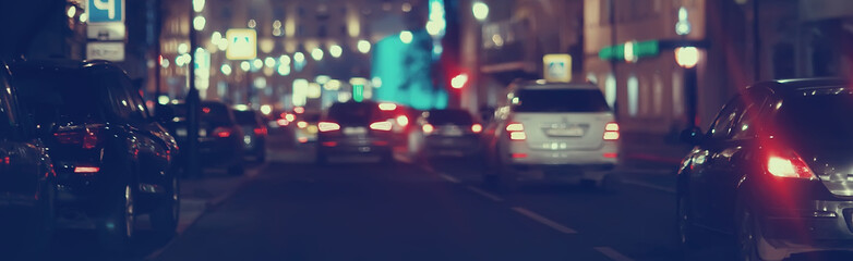 view of car in  traffic jam / rear view of the landscape from window in car, road with cars, lights...