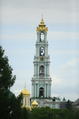 Fototapeta na wymiar Kalyazin church / panoramic view Orthodox church on the island, russian landscape