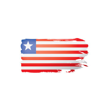 Liberia flag, vector illustration on a white background