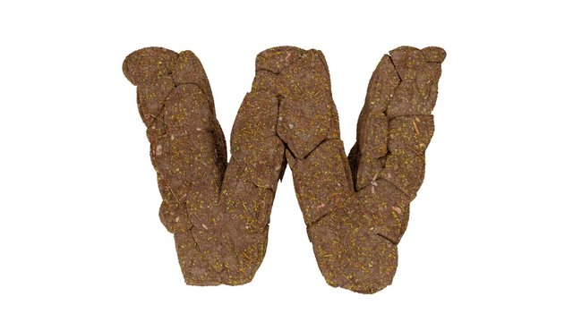 Letter W. Soil Texture. Cracked Dirt Ground Font.