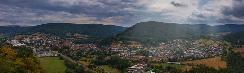 Ausblick über Amorbach im Odenwald