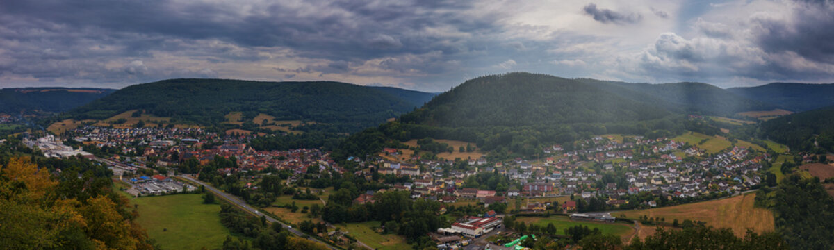 Ausblick &uuml;ber Amorbach im Odenwald